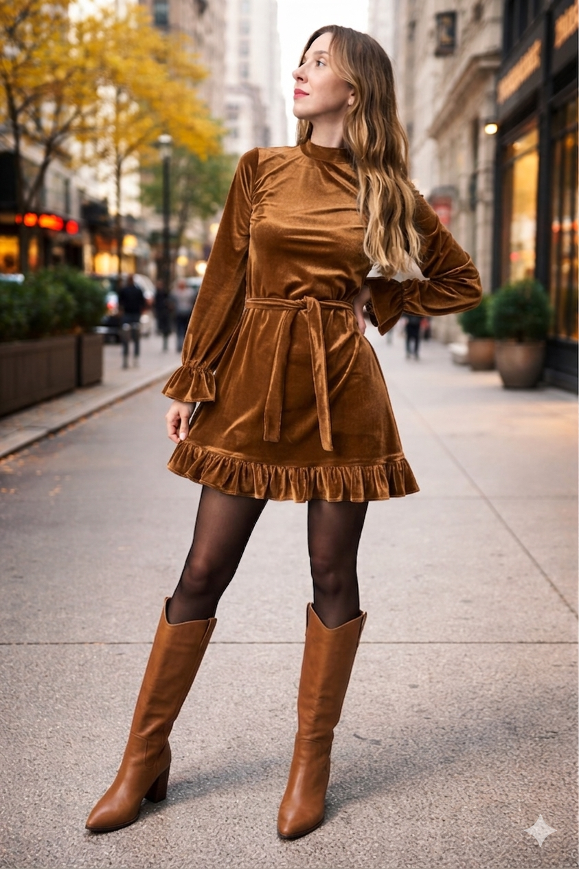 Vestido Julieta camel